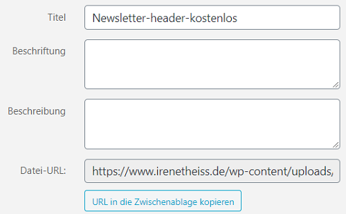 URL erhalten aus WordPress Mediathek