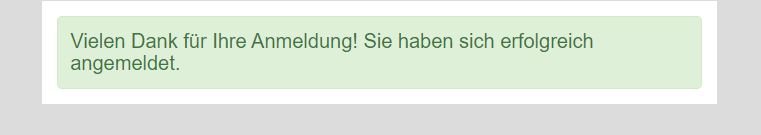 Screenshot von Danke-Seite nach Newsletter-Anmeldung, von E-Mail-Marketing-Tool Sendinblue