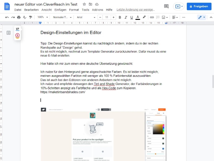 Entwurf für den Blogartikel zum neuen CleverReach Editor