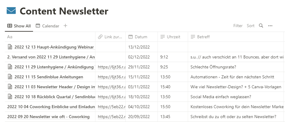 Meine Newsletter-Übersicht erstelle ich jetzt in Notion.