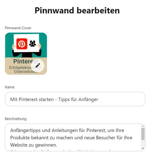 Pinnwand-optimieren-SEO Pinterest Pinnwand optimieren Suchmaschine